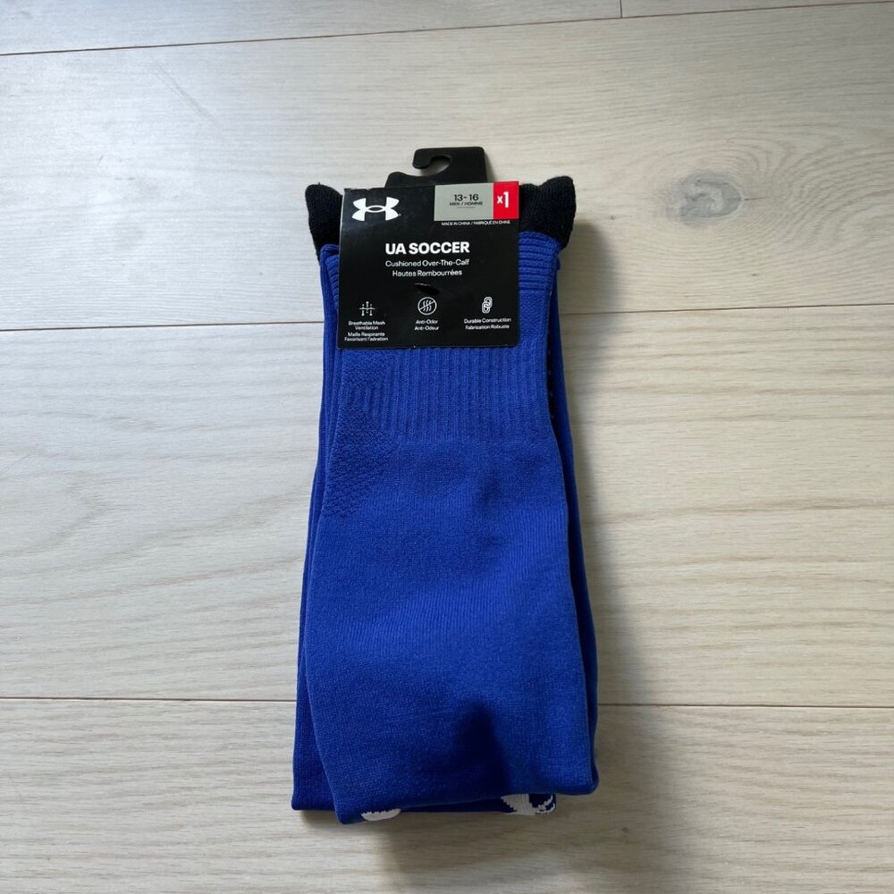 blue soccer under armour 13 -16 mens socks